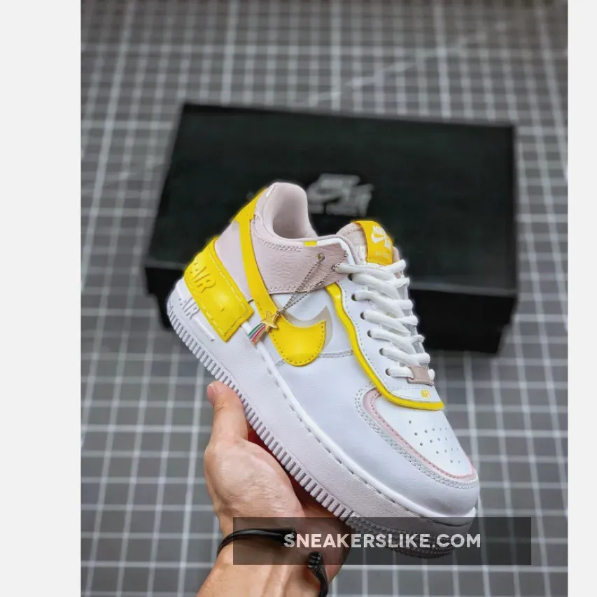 Nike Air Force 1 Shadow White Yellow CJ1641-102 Brand New