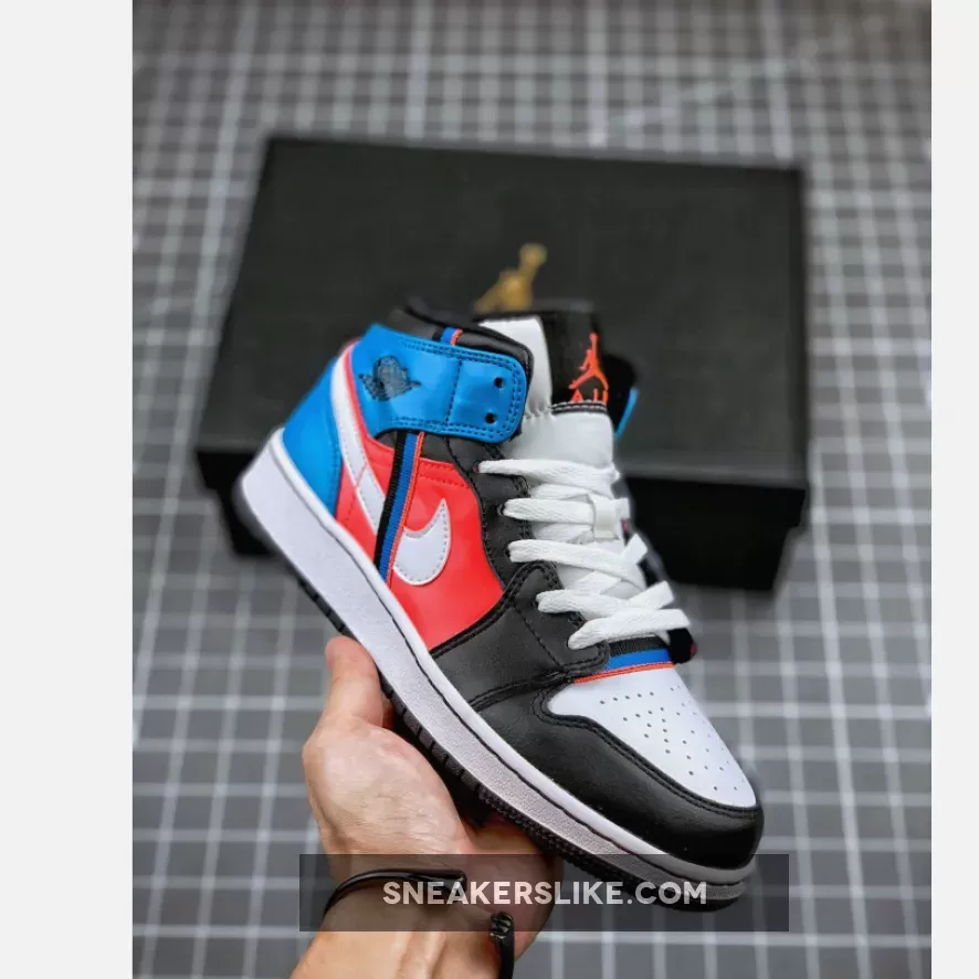 Air Jordan 1 Mid White Black Crimson Blue CV4891-001 Online