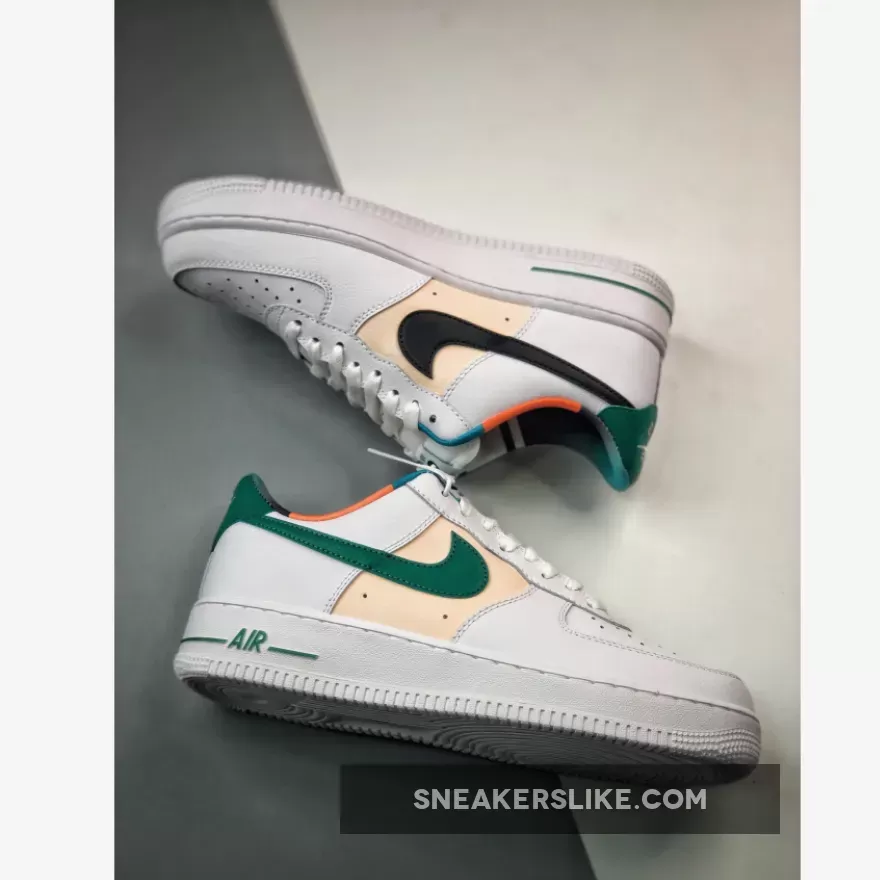 Nike Air Force 1 Low EMB White Malachite WMNS / Mens Nike Air Force 1 07 Lv8 Emb Casual Shoes