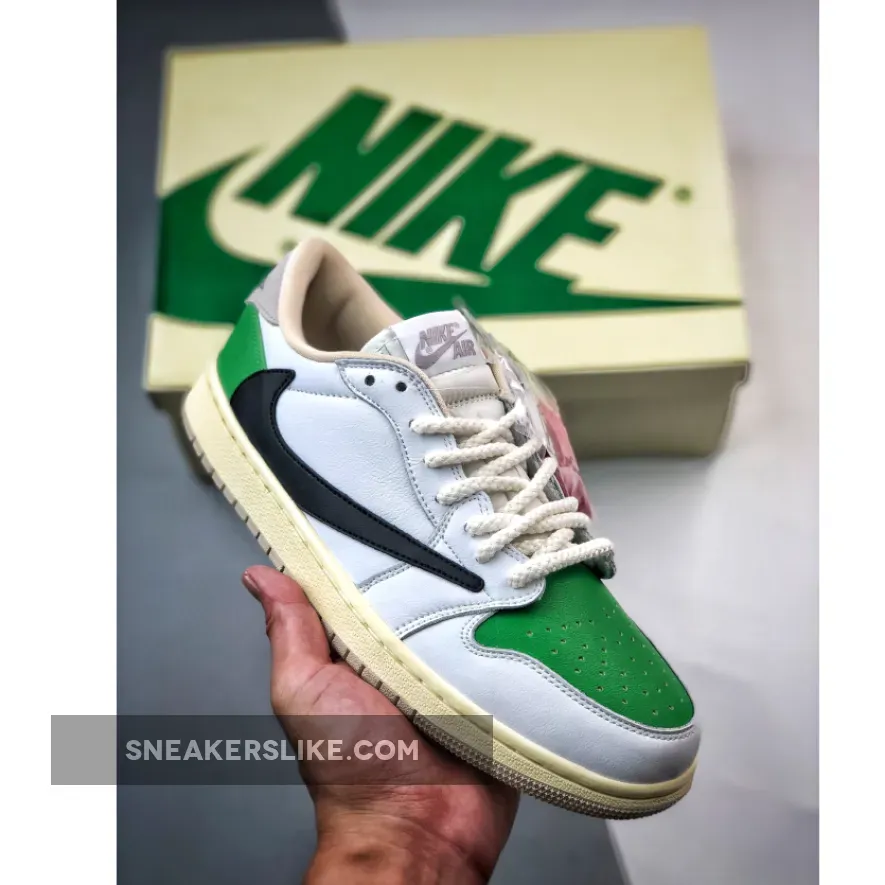 Travis Scott x Air Jordan 1 Low OG SP White Green Black Travis Scott Shoes Green