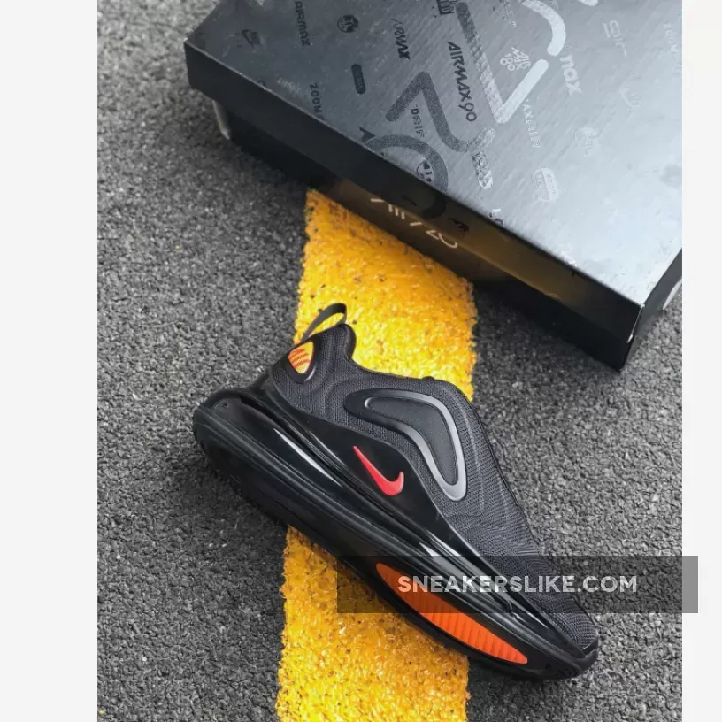 Nike Air Max 720 'By You' Black/Hyper Crimson-University Red #air max 720 red
