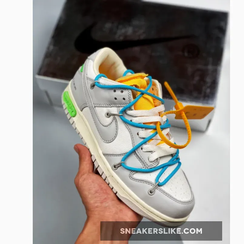 Off-White X Nike Dunk Low '02 Of 50' Sail Grey Yellow Online