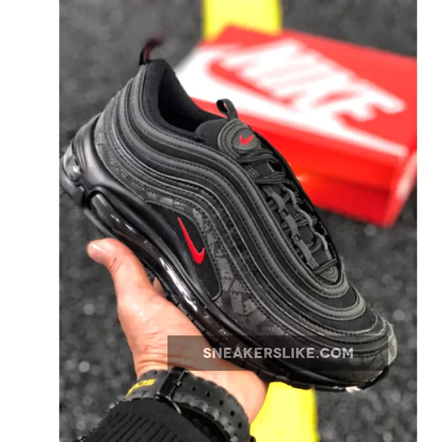 Nike Air Max 97 'Reflective Logo' Black/University Red/Black / air max 97 red and black