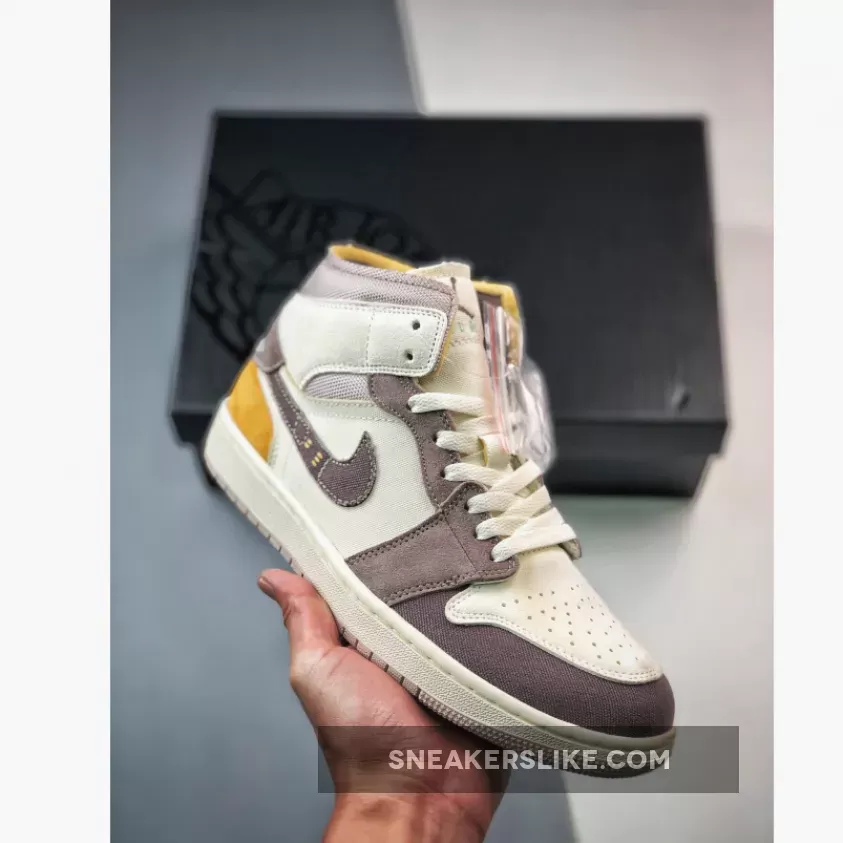 Air Jordan 1 Mid Craft Inside Out Tan Brown DM9652-102 / sail jordan 5