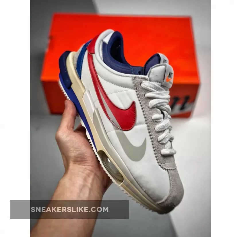 sacai x Nike Cortez 4.0 White Red DQ0581-100 Nike Sacai Cortez