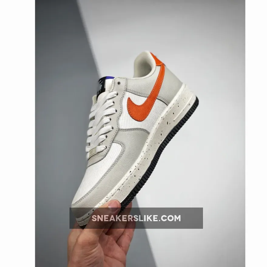 Nike Air Force 1 Low Light Bone/Sail-White-Blue Stone-Starfish Orange #air force 1 light bone white