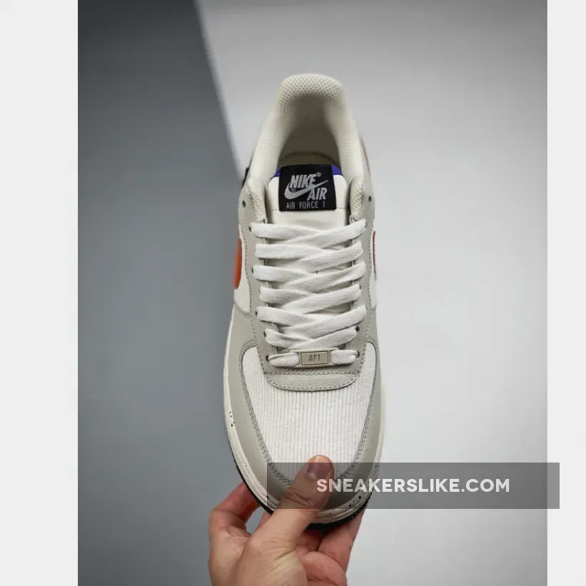 Nike Air Force 1 Low Light Bone/Sail-White-Blue Stone-Starfish Orange #air force 1 light bone white