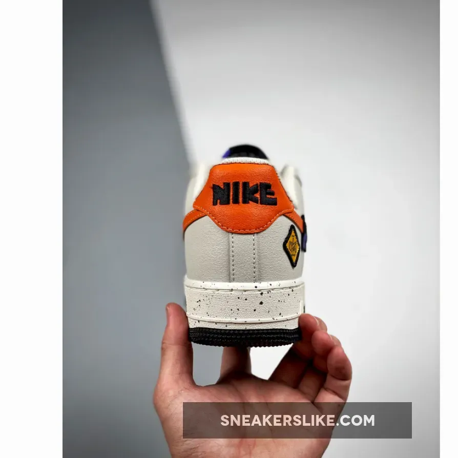 Nike Air Force 1 Low Light Bone/Sail-White-Blue Stone-Starfish Orange #air force 1 light bone white