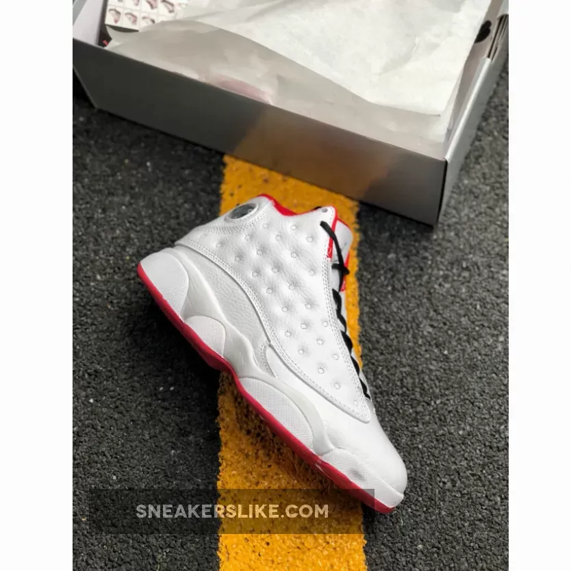 Air Jordan 13 'History of Flight' White/Metallic Silver-University Red - jordan retro 13 original