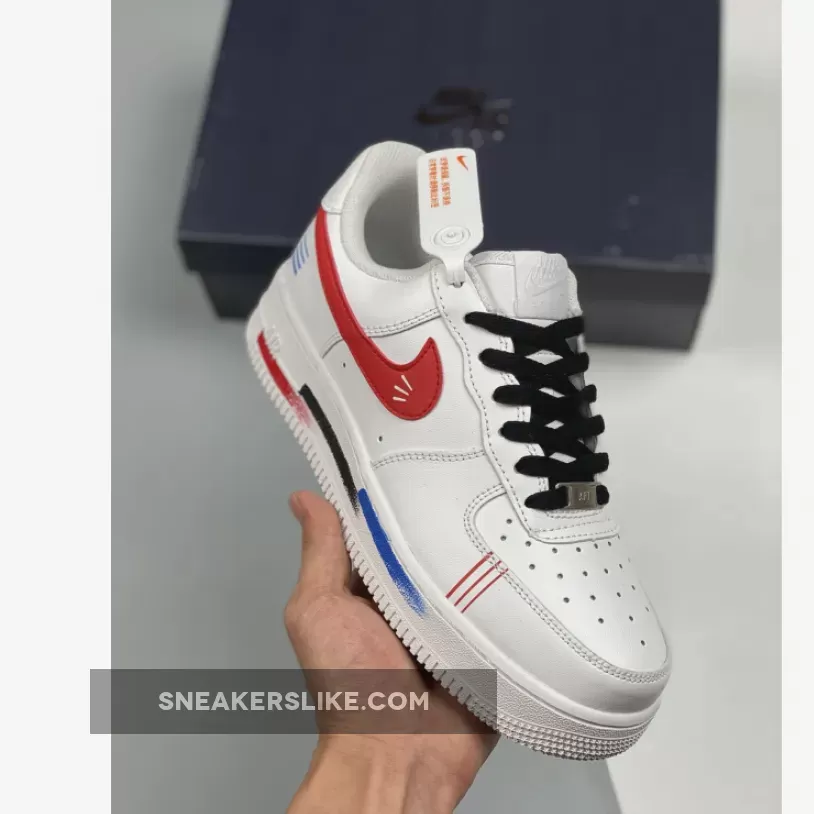 Nike Air Force 1 Low 'Diy' White Black Blue #black white and blue air force 1
