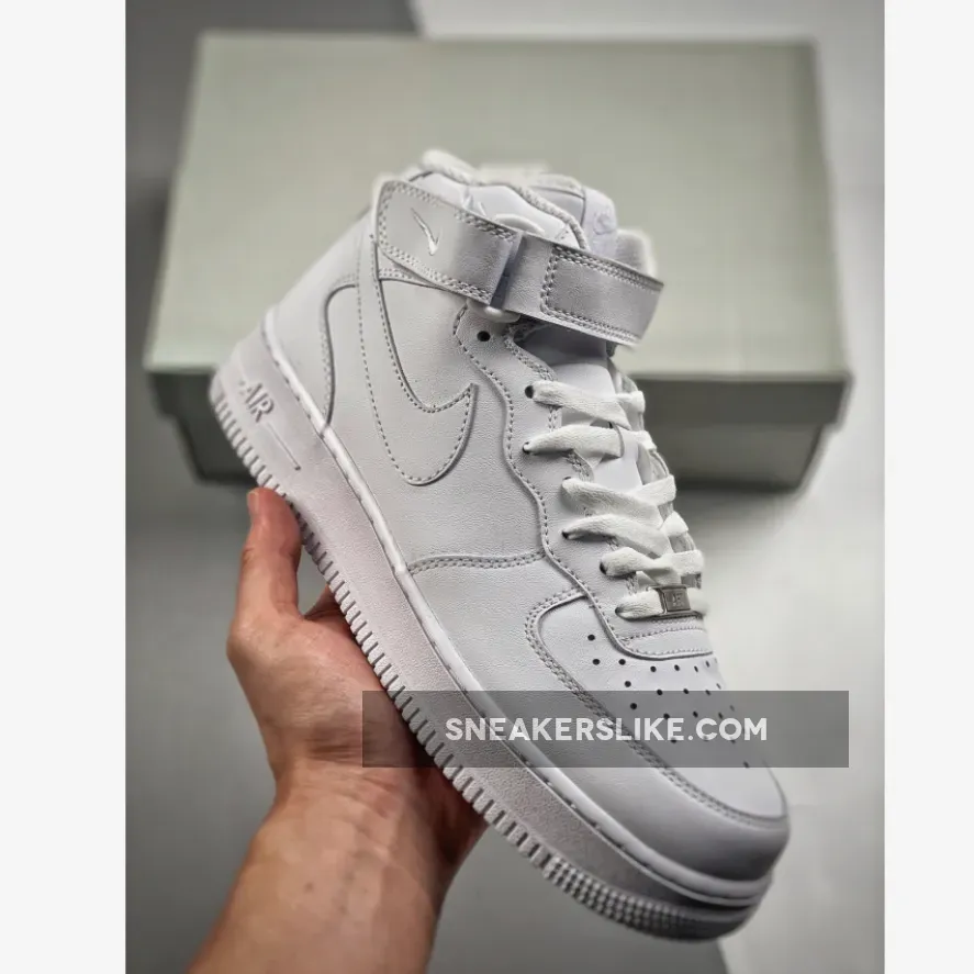 Nike Air Force 1 Mid Triple White Af1 Mids