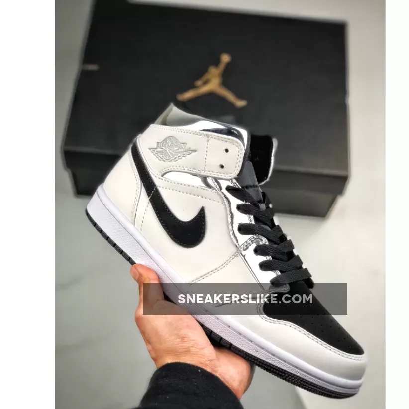 Leonard's Air Jordan 1 Mid White/Silver - air jordan 1 mid white silver
