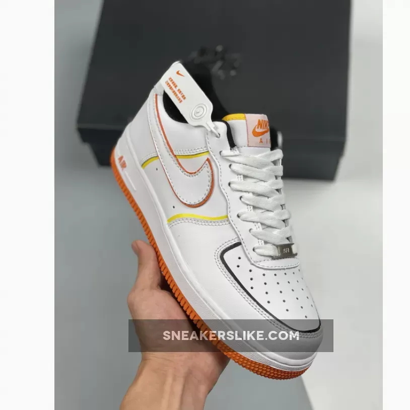 Nike Air Force 1 Low 'Diy' White Orange Yellow For Sale