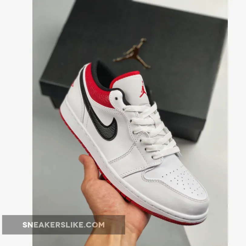 Air Jordan 1 Low White University Red Black #jordan 1 low university red black