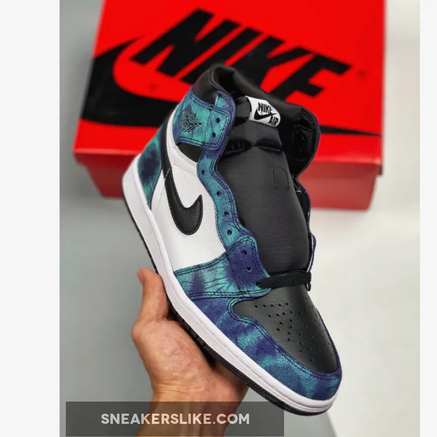 Air Jordan 1 High OG 'Tie-Dye' White/Black-Aurora Green CD0461-100 Aj1 Tie Dye