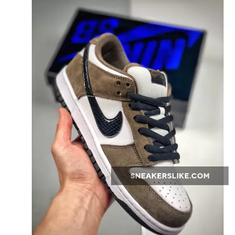 Nike SB Dunk Low Pro White/Black/Trail End Brown nike sb trail end