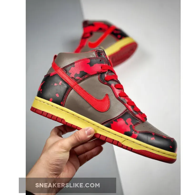 Nike Dunk High 1985 'Red Acid Wash' University Red/Chile Red - red acid wash dunk high