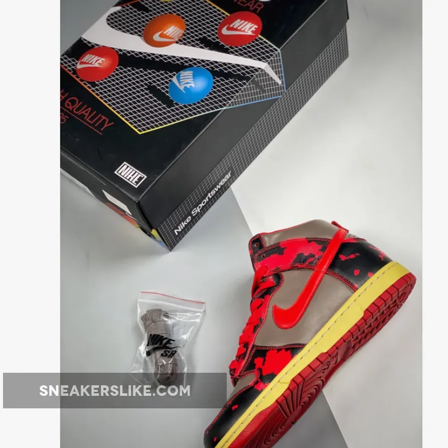 Nike Dunk High 1985 'Red Acid Wash' University Red/Chile Red - red acid wash dunk high