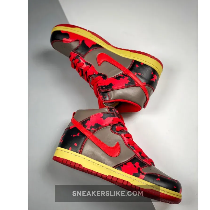 Nike Dunk High 1985 'Red Acid Wash' University Red/Chile Red - red acid wash dunk high