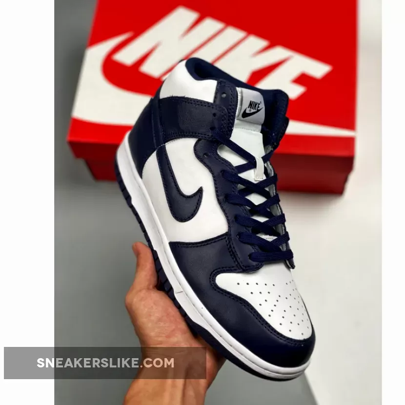 Nike Dunk High White/Midnight Navy-White dunk high midnight navy