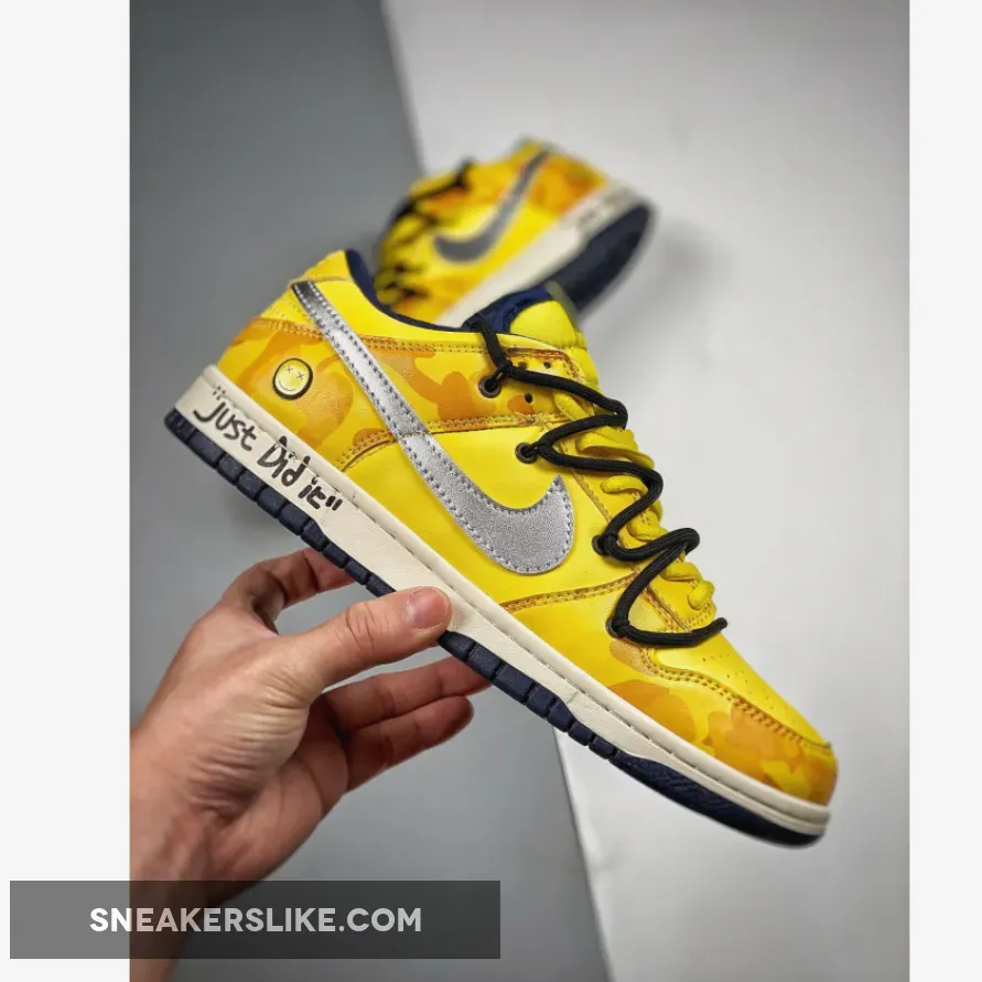 Custom Nike Dunk Low Retro Yellow Navy #nike dunk low retro yellow and blue