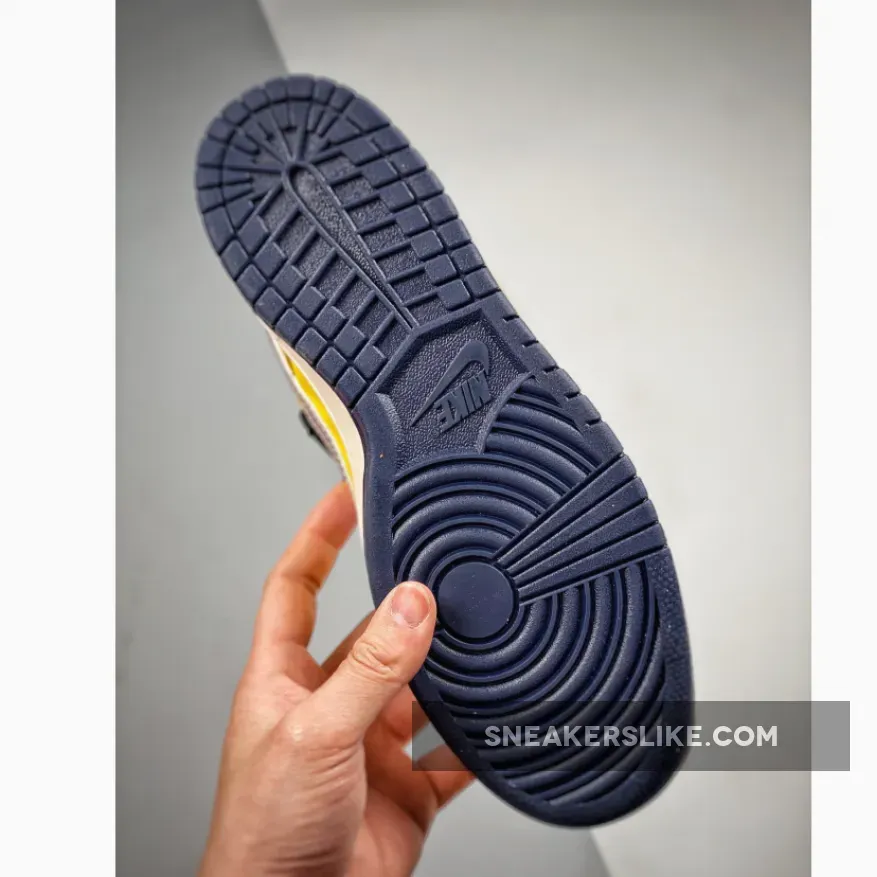 Custom Nike Dunk Low Retro Yellow Navy #nike dunk low retro yellow and blue