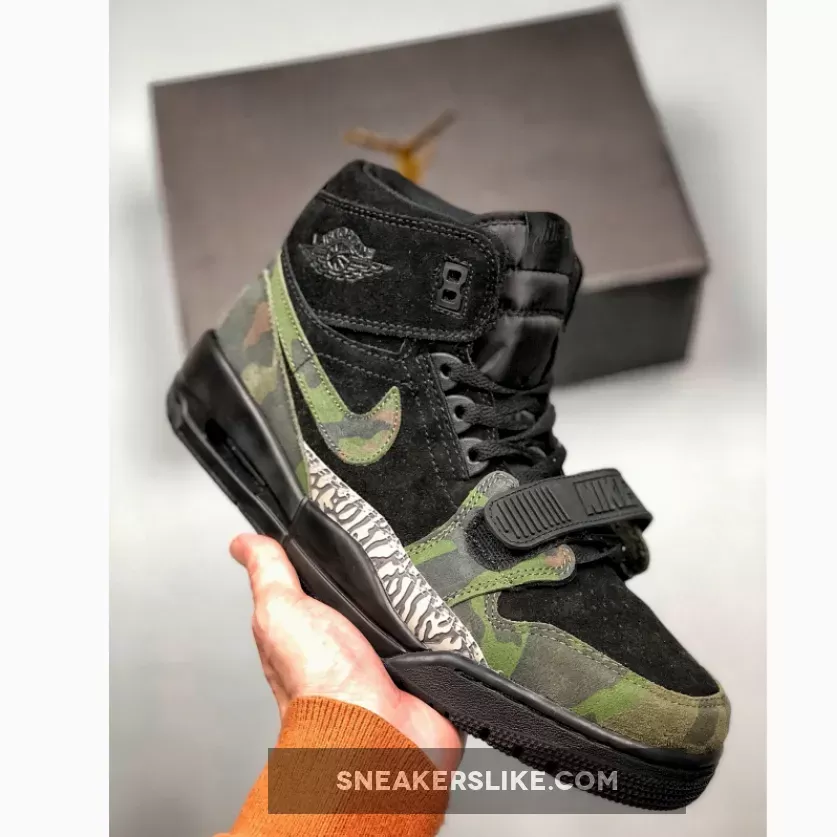 Jordan Legacy 312 Camo Green/Black With Elephant Print