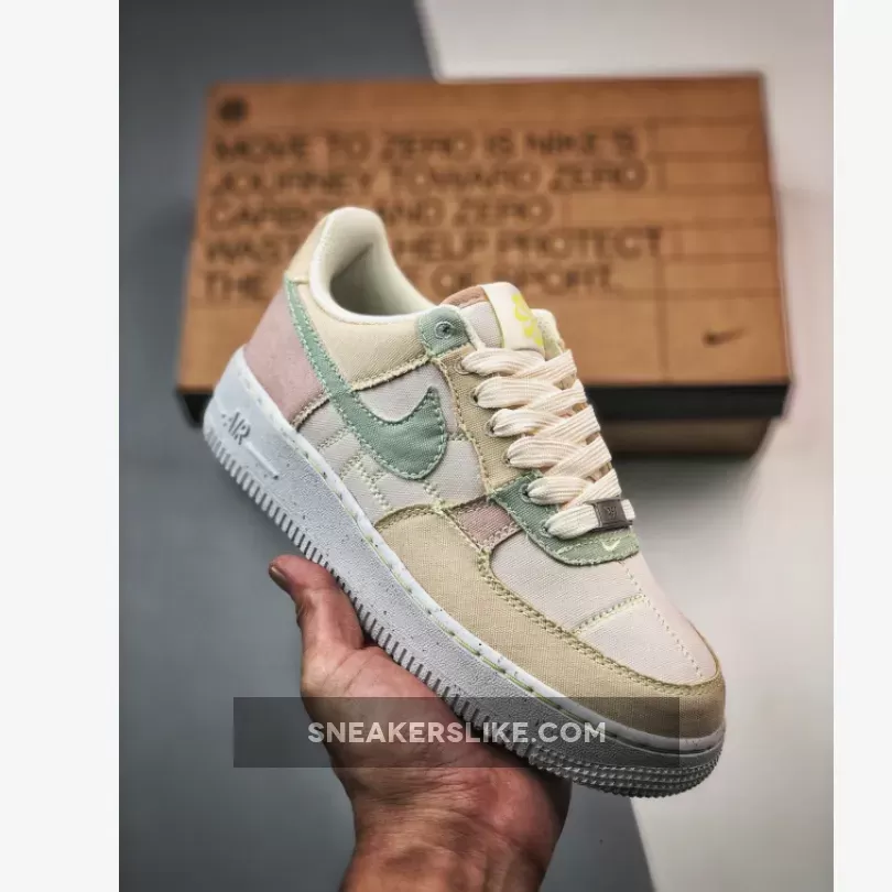Nike Air Force 1 Low Structured Canvas For Womens DR5648-030 - green and pink air force 1