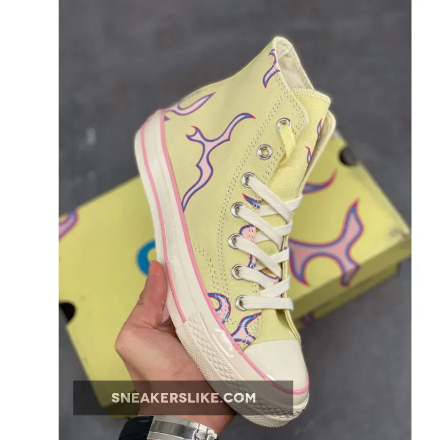 Women Golf Le Fleur Converse Chuck 70 Yellow Flame 172398C / golf le fleur flame converse