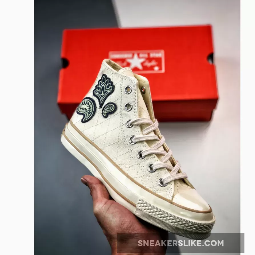 Converse Chuck 70 Crafted Patches Egret/Navy/Alligator Friend Green - pink egret converse