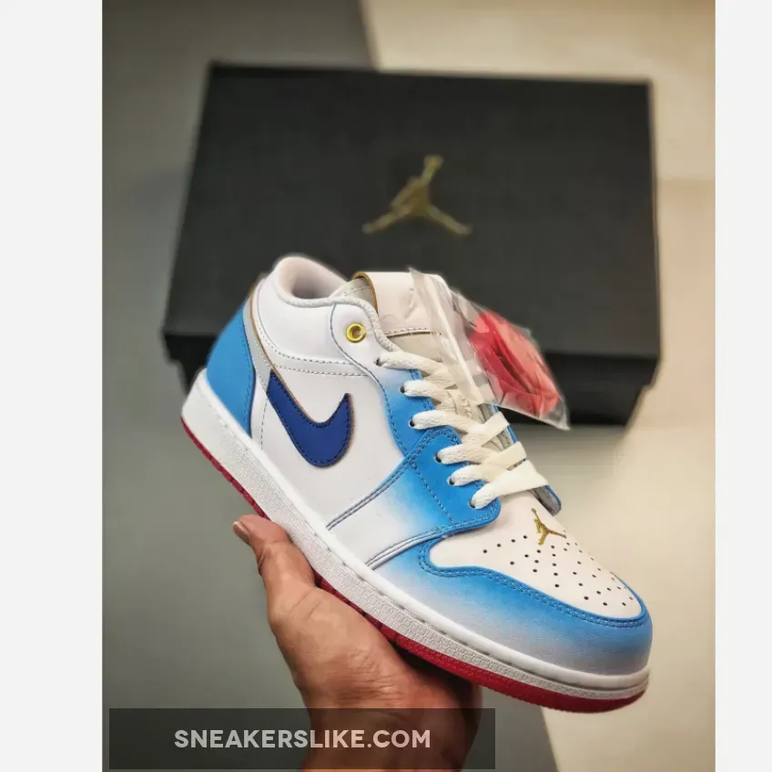 Air Jordan 1 Low ‘Gradient Details’ White Blue Red FN8895-141