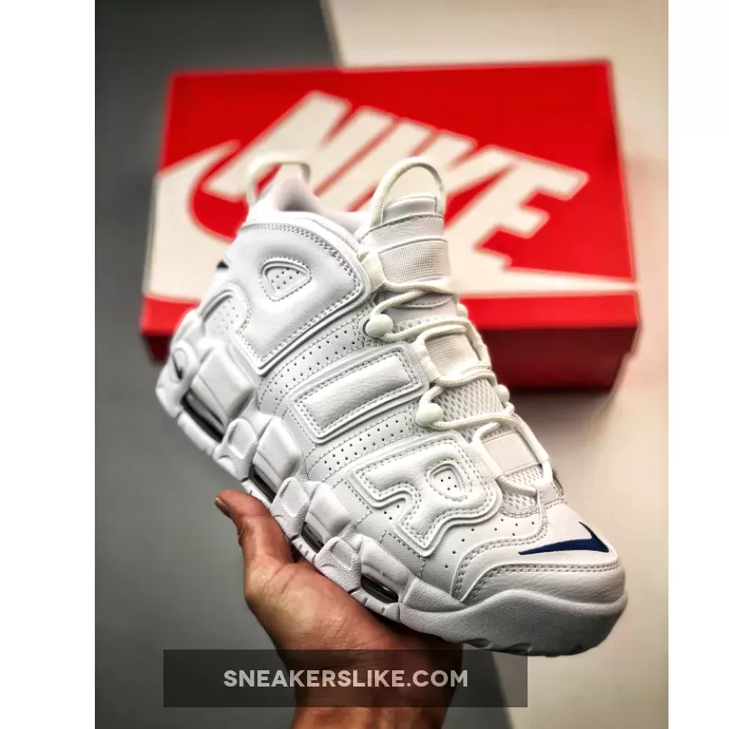 Nike Air More Uptempo White Navy DH8011-100 #nike air more uptempo 96 white midnight navy