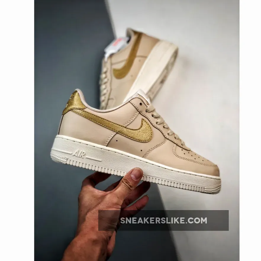 Nike Air Force 1 Low Gold Swoosh Beige DQ7569-102 / golden air force 1
