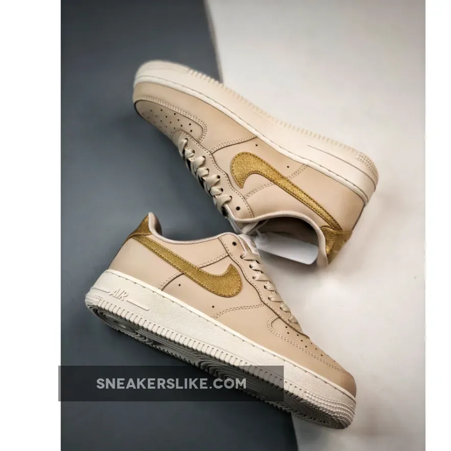Nike Air Force 1 Low Gold Swoosh Beige DQ7569-102 / golden air force 1