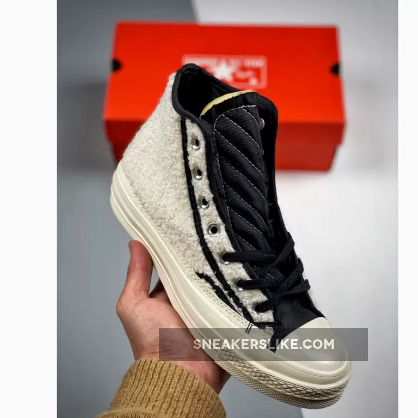 Converse Chuck 70 Varsity Hi Sherpa Egret/Black / converse indigo oxide/egret/black