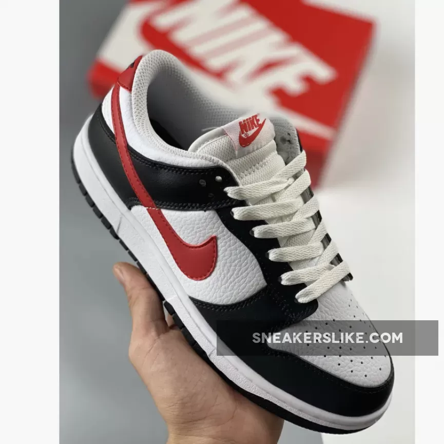 Nike Dunk Low Retro Black Red Swoosh Panda FB3354-001 - red and black jordans dunks