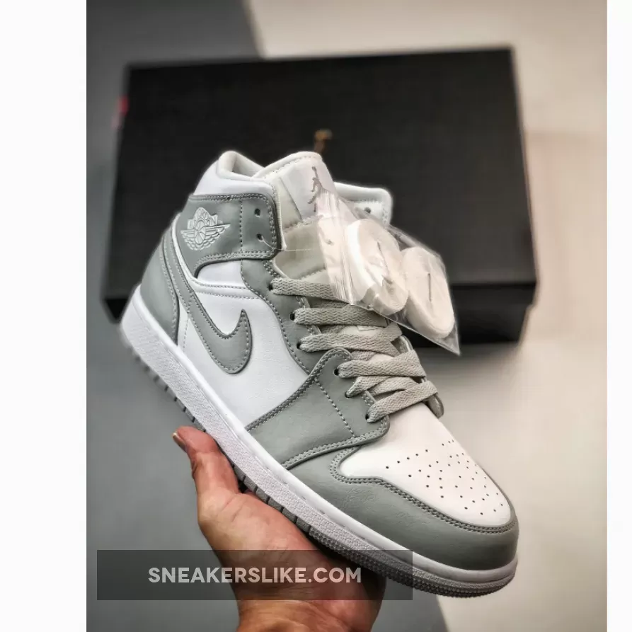 Air Jordan 1 Mid Grey Sail BQ6472-115 - jordan 1 mid stealth