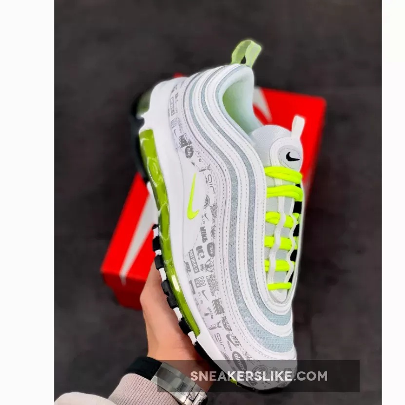 Nike Air Max 97 'Reflective Logo' White/Black-Pure Platinum-Volt - nike air max 97 white/volt/black/pure platinum