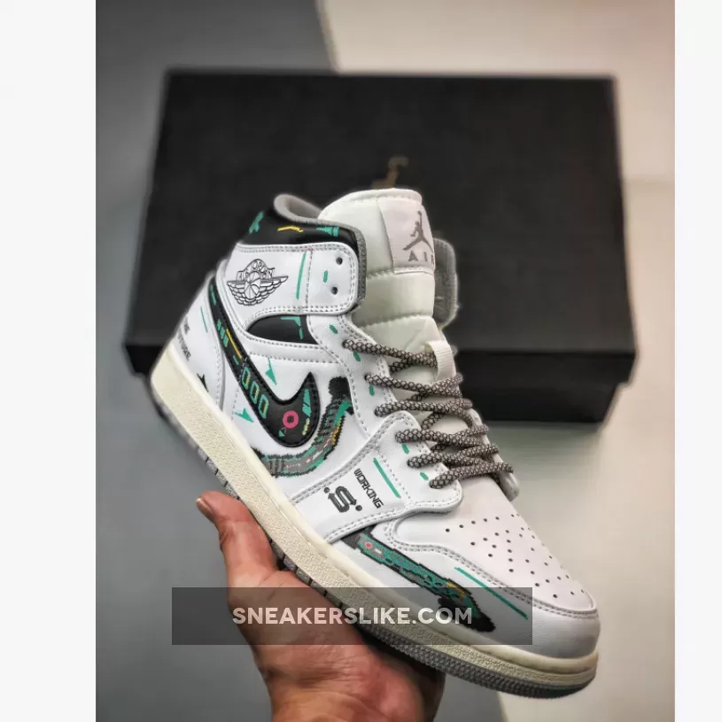 Air Jordan 1 Mid 'The Future' White Black #custom air jordan 1