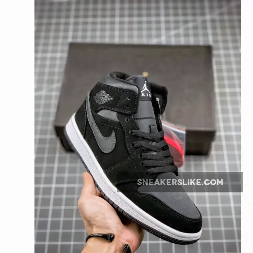Air Jordan 1 Mid SE Black Grey 852542-012 air jordan 1 mid se nylon 'black grey'