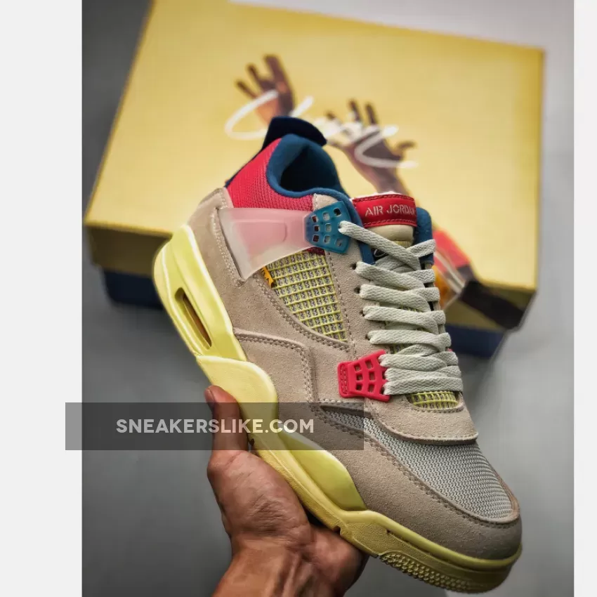 Union x Air Jordan 4 Guava Ice/Light Bone-Blue-Light Fusion Red DC9533-800 / air jordan 4 union guava ice