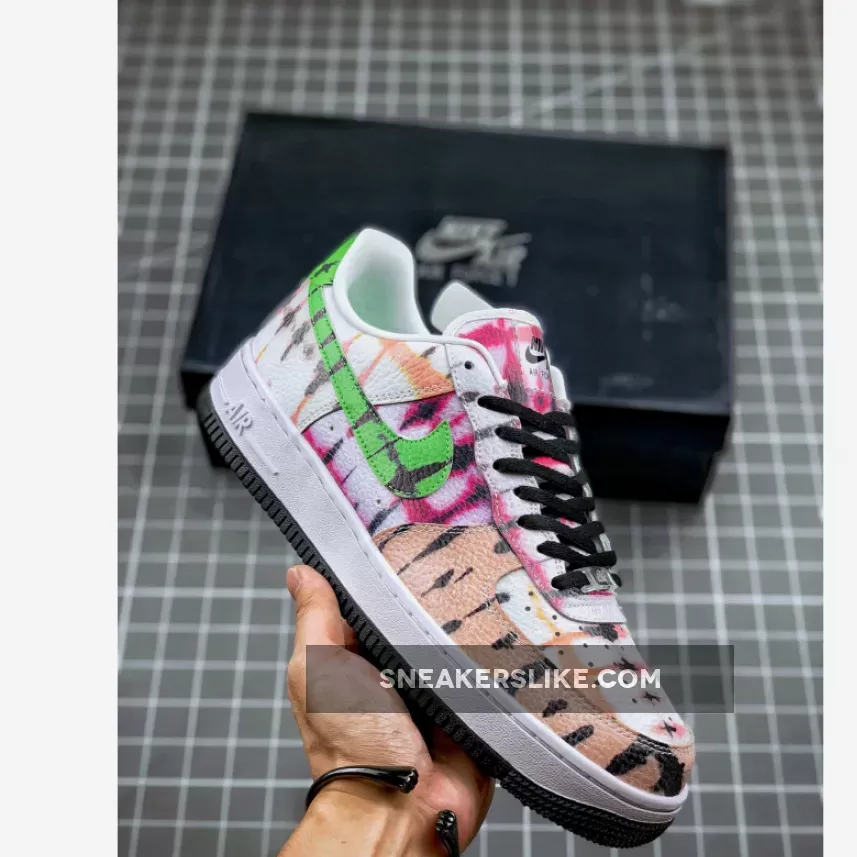 Nike Air Force 1 07 Black Tie Dye CW1267-101 - tie dye air force 1