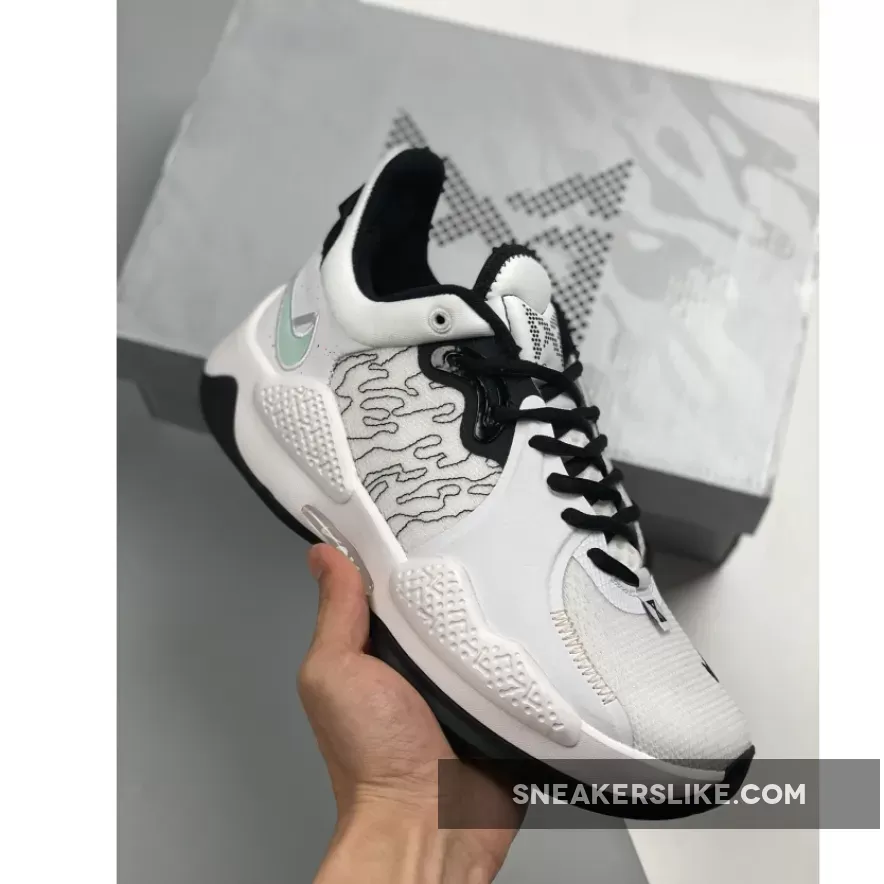 Nike PG 5 'White Essential' White Black CW3143-100 pg 5 blue and white