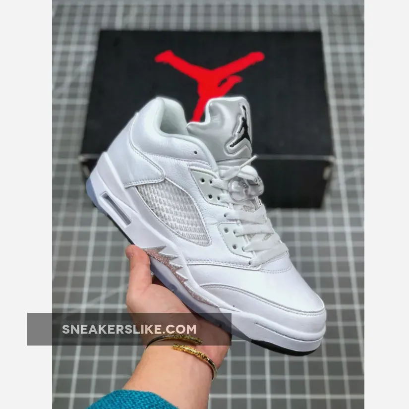 Air Jordan 5 Low White/Black-Wolf Grey Jordan 5 Low Grey