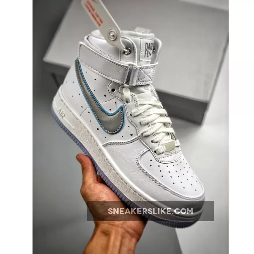 Nike Air Force 1 High 'Dare To Fly' White/Metallic Silver FB1865-101 New Releases