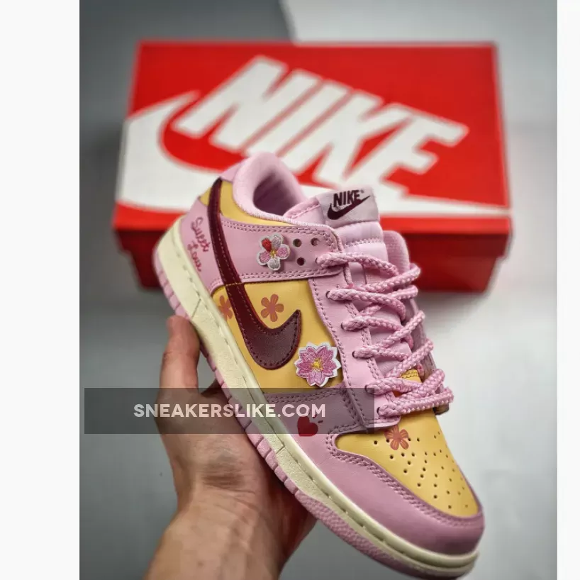 Custom Nike SB Dunk Low Pink Yellow Nike Dunk Pink Yellow