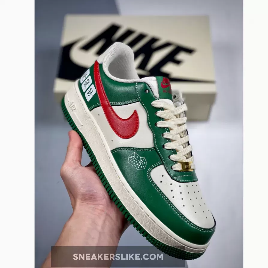 Custom Nike Air Force 1 Low White Green Red Brand New