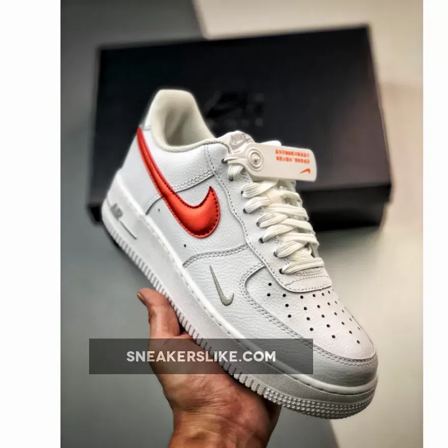 Nike Air Force 1 Low White/Picante Red-Wolf Grey #picante red nike
