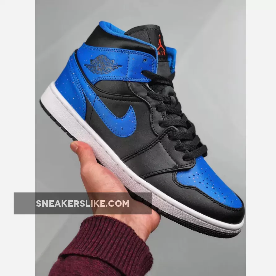 Air Jordan 1 Mid Black/Signal Blue-Orange Peel-Team Orange / air jordan 1 mid black team orange signal blue
