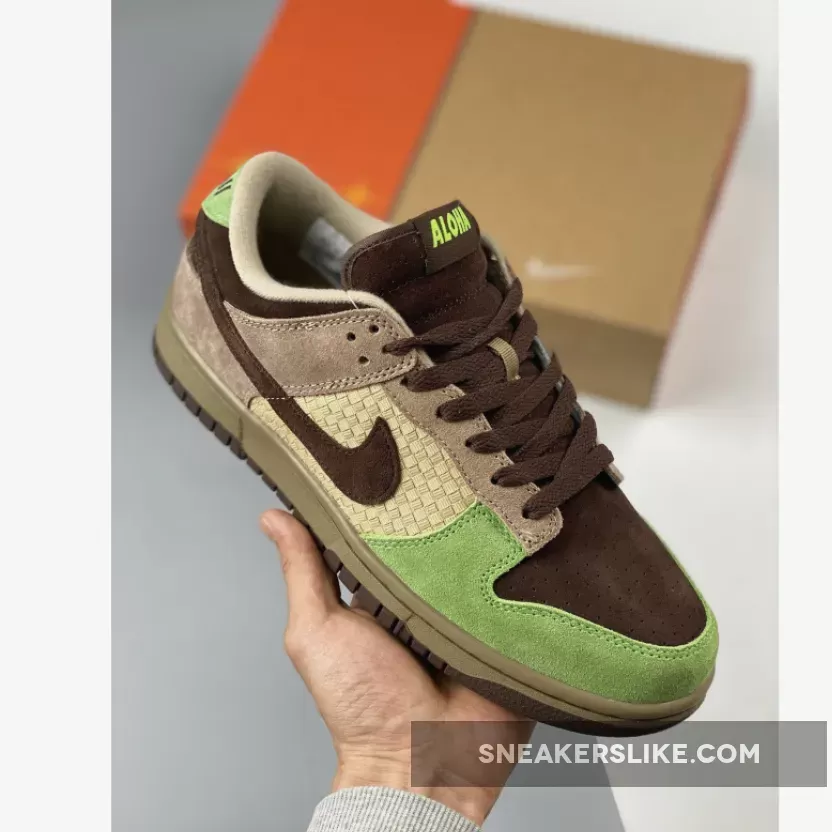 Kickshawaii x Nike Dunk Low 'Aloha' Khaki/Brown-Mean Green / kicks hawaii